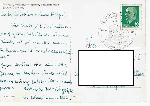 Ansichtskarte Wehlen, Rathen, Königstein, Bad Schandau (Sächsische Schweiz) - gelaufen 1971