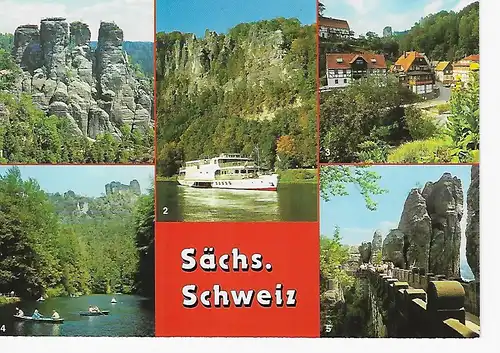 Ansichtskarte Mit der Weissen Flotte in die Sächsische Schweiz - nicht gelaufen