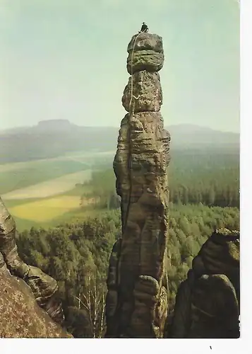 Ansichtskarte Sächsische Schweiz -Barbarine am Pfaffenstein - gelaufen  1981