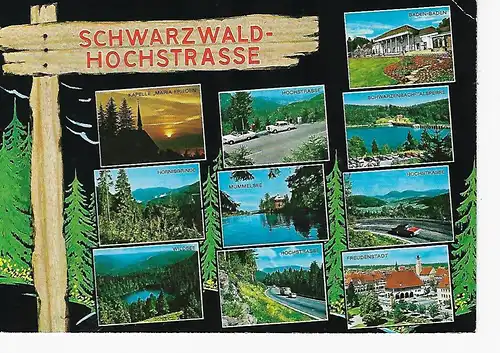 Ansichtskarte Schwarzwald - Hochstrasse - gelaufen 1989