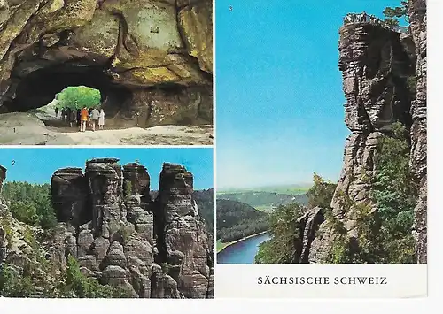 Ansichtskarte Sächsische Schweiz - gelaufen 1990