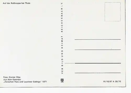 Ansichtskarte Auf der Roßtrappe bei Thale - nicht gelaufen
