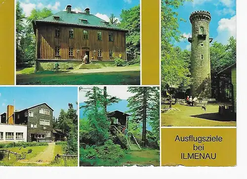 Ansichtskarte Ausflugsziele bei Ilmenau - gelaufen 1989