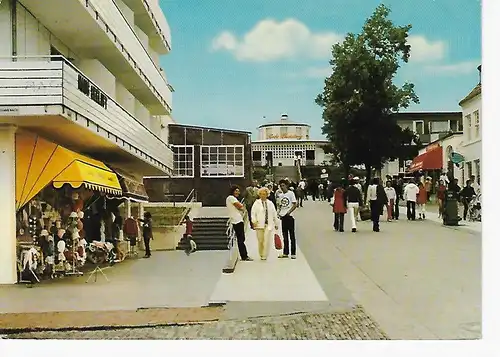 Ansichtskarte Nordseeheilbad Insel Wangerooge - Zedeliusstraße und Café Pudding - gelaufen 1979