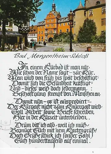 Ansichtskarte Bad Mergentheim-Schloß - gelaufen 1988