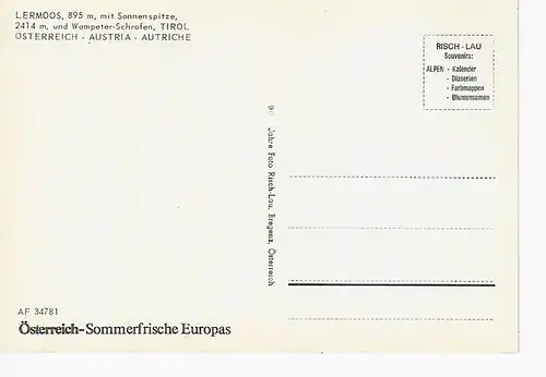 Ansichtskarte Lermoos - Tirol - Österreich - nicht gelaufen 