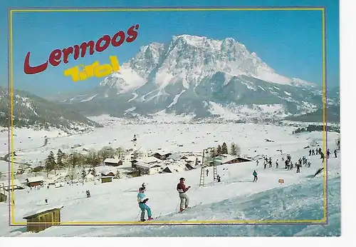 Ansichtskarte Lermoos - Tirol - Österreich - Wintersportplatz mit Zugspitze - nicht gelaufen 
