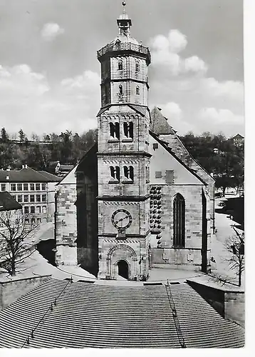 Ansichtskarte Schwäbisch Hall - St. Michael mit Freitreppe - gelaufen 1964