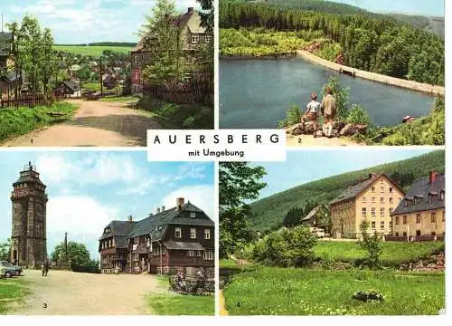 Ansichtskarte Auersberg mit Umgebung - gelaufen