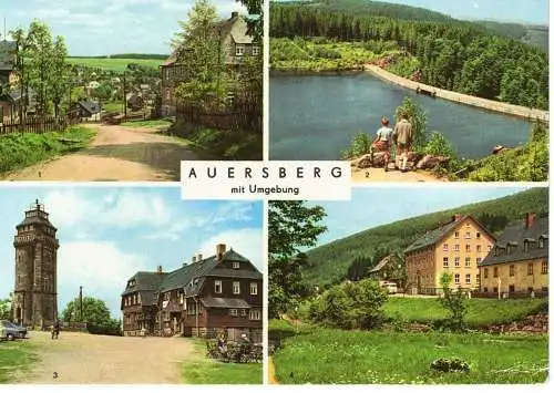 Ansichtskarte Auersberg mit Umgebung - gelaufen