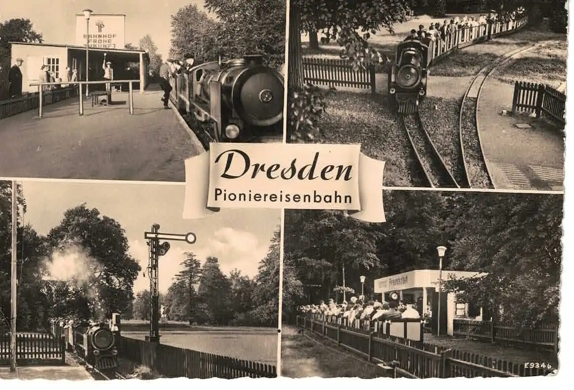 Ansichtskarte Dresden Pioniereisenbahn - gelaufen 1964