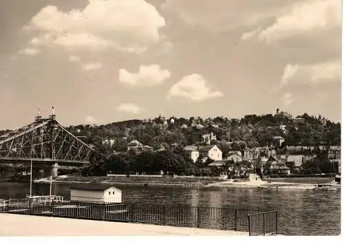 Ansichtskarte Dresden - Blick von Blasewitz zum Weißen Hirsch - gelaufen 1968