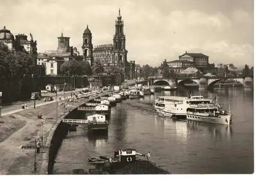 Ansichtskarte Dresden - Terrassenufer - nicht gelaufen