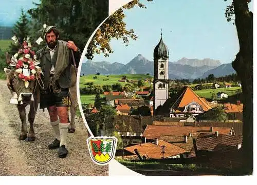 Ansichtskarte Allgäu - gelaufen 1977