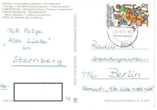 Ansichtskarte Dresden und Umgebung - gelaufen 1979