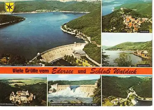 Ansichtskarte Schloß Waldeck und Edersee - gelaufen