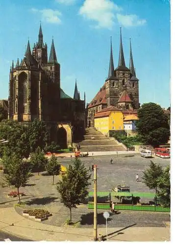 Ansichtskarte Erfurt / Thüringen - Dom und Severi - gelaufen 1986