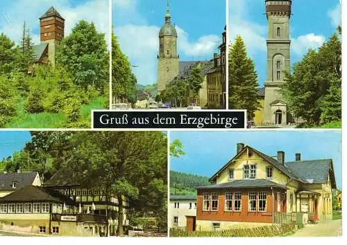 Ansichtskarte Erzgebirge - gelaufen 