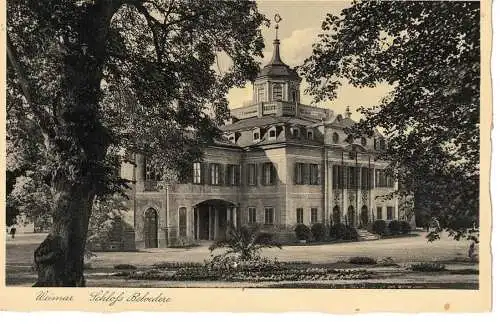 Ansichtskarte Weimar - Schlos Belvedere - gelaufen 1938