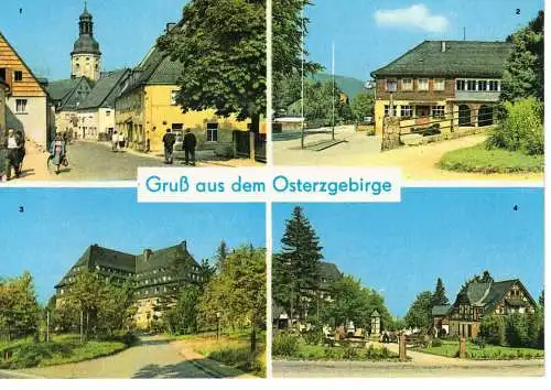 Ansichtskarte Gruß aus dem Osterzgebirge - gelaufen 