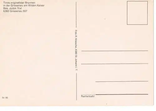 Ansichtskarte Tirols originellster Brunnen in der Griesenau am Wilden Kaiser - nicht gelaufen 