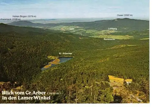 Ansichtskarte Blick vom Gr. Arber in den Lamer Winkel - nicht gelaufen 