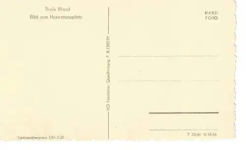 Ansichtskarte Thale (Harz) - Blick zum Hexentanzplatz - nicht gelaufen