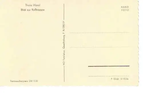 Ansichtskarte Thale (Harz) - Blick zur Roßtrappe - nicht gelaufen