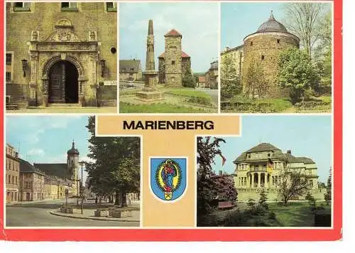 Ansichtskarte Marienberg - gelaufen 1987