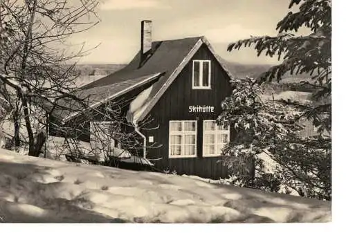 Ansichtskarte Skihütte am Bärenstein - gelaufen 1971