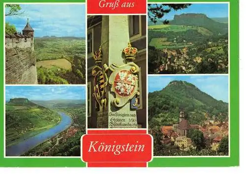 Ansichtskarte Königstein (Kr. Pirna) - Sächsische Schweiz- gelaufen 1984