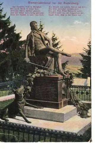 Ansichtskarte Bismarckdenkmal bei der Rudelsburg - gelaufen 1930