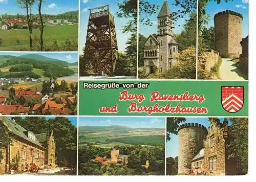 Ansichtskarte  Burg Ravensberg und Borgholzhausen - gelaufen 1981