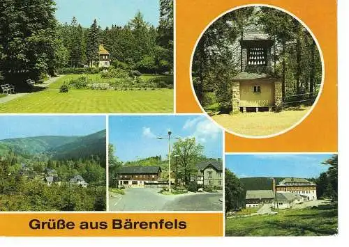 Ansichtskarte Bärenfels (Kr. Dippoldiswalde) - Staatlich anerkannter Erholungsort - gelaufen 1987