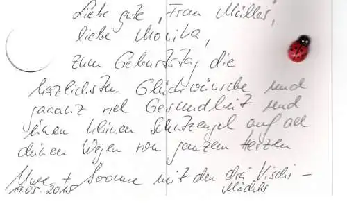 Ansichtskarte Klappkarte -  Zum Geburtstag kleiner Schutzengel für dich - beschrieben 