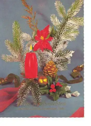 Weihnachtskarte - Frohe Weihnachten und viel Glück im neuen Jahr - gelaufen 1971