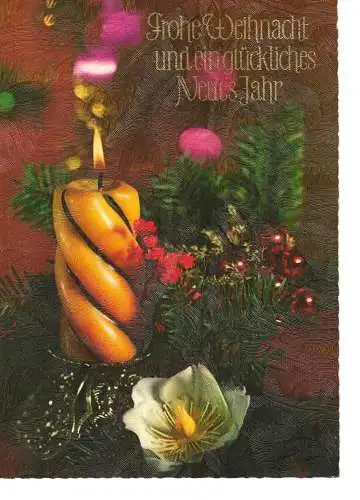 Weihnachtskarte - Frohe Weihnacht und ein glückliches Neues Jahr - gelaufen 1976