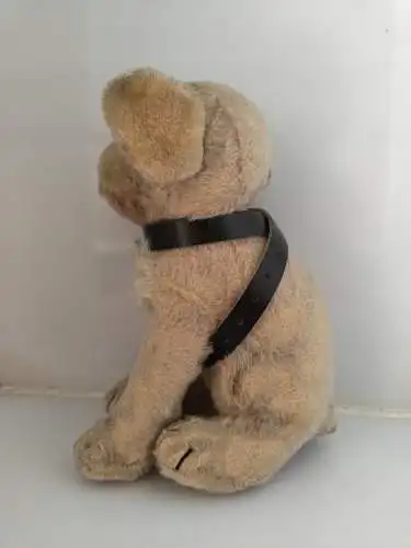 Steiff Hund "Mopsy" 3322,00 sitzend 22cm Mohairplüsch hellbraun KF 1A 60iger