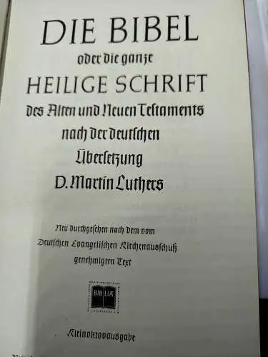 Die Bibel nach der deutschen Übersetzung D. Martin Luthers (1954)