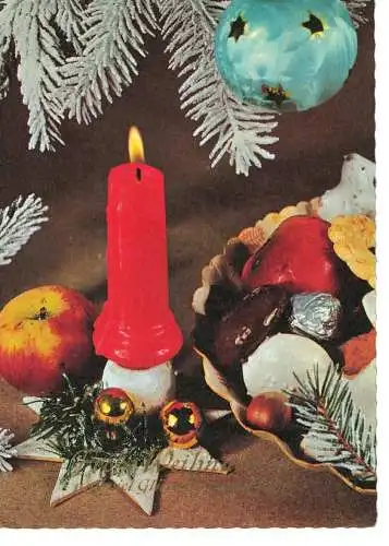 Weihnachtskarte - Frohe Weihnachten und viel Glück im neuen Jahr - gelaufen 1973