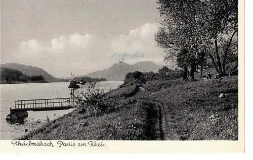 Ansichtskarte Rheinbreitbach - Partie am Rhein - gelaufen 1959