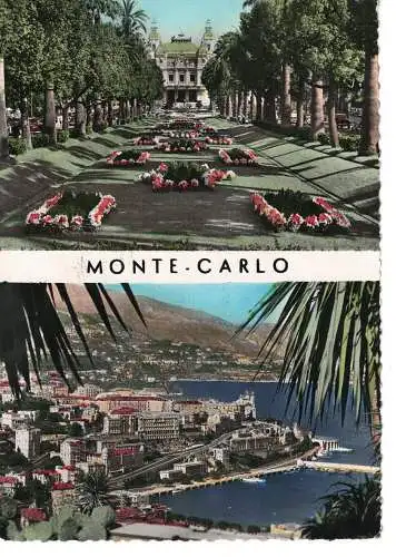 Ansichtskarte Monte Carlo - Les Jardins et le Casino - Vue Générale - gelaufen 1957