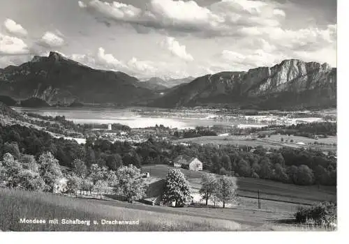 Ansichtskarte Mondsee mit Schafberg u. Drachenwand - gelaufen 1959