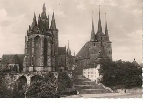 Ansichtskarte Erfurt / Thüringen - Dom und Severikirche - gelaufen 1963