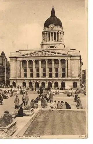 Ansichtskarte Nottingham, Council House Square - V 2219  - gelaufen 