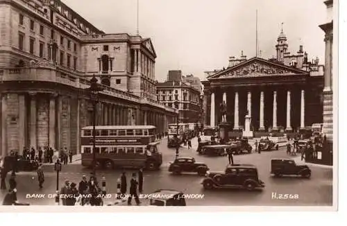 Ansichtskarte Bank of England and Royal Exchange, London - H.2568 - nicht gelaufen