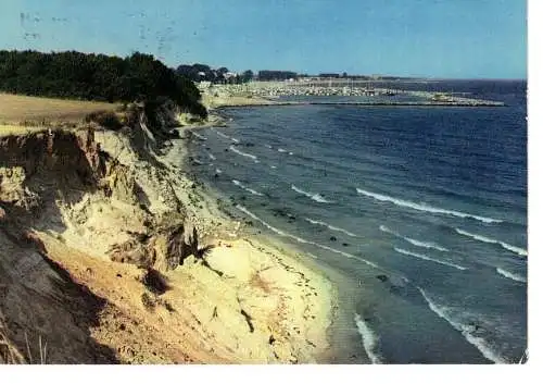 Ansichtskarte Ostseeheilbad Grömitz - Blick auf Steilküste u. Jachthafen - gelaufen 1974