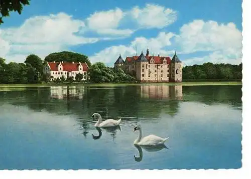 Ansichtskarte Ostseeheilbad Glücksburg - Schloß mit Chevalierhaus - gelaufen 1971