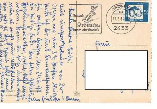 Ansichtskarte Ostseeheilbad Grömitz - Steilküste - gelaufen 1964