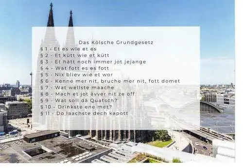 Ansichtskarte Domstadt Köln - Das Kölsche Grundgesetz - nicht gelaufen